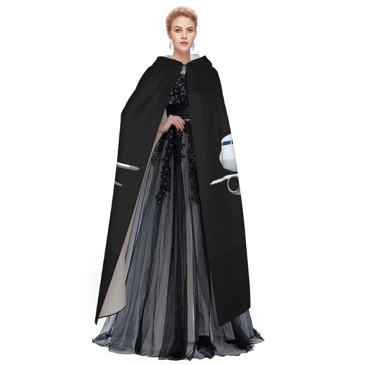 3d самолет для путешествий, длинный плащ с капюшоном, средневековый костюм ведьмы, накидка для косплея, пальто на Хэллоуин для взрослых, унисекс