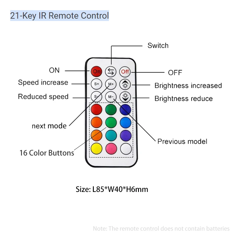 Mini Bluetooth LED Magic Color Dimmer Controller 1024 Pixels with 21-Key IR Remote control for WS2812 WS8211 RGB Light Strip