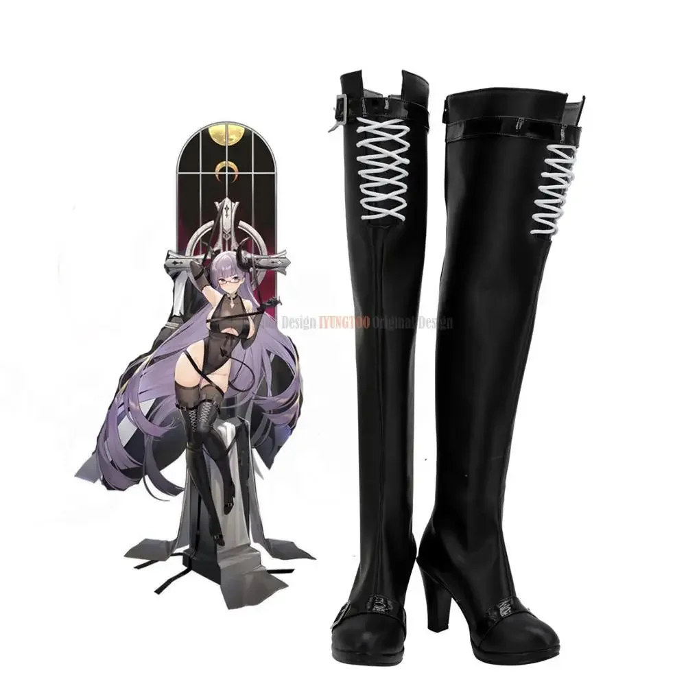 

Gneisenau Обувь выше колена Косплей Azur Lane Gneisenau Сапоги для косплея Черные туфли на заказ