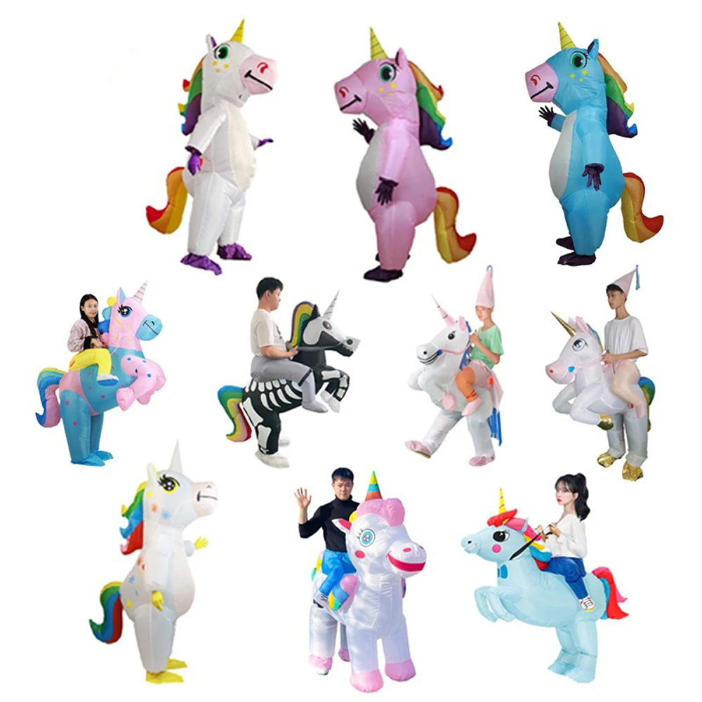

Unicorn Inflatable Clothing Halloween Cartoon Puppet Prop Costume Birthday Party Riding Animals Cartoon Doll Costume Mascot
