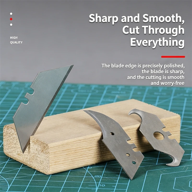 10pcs/set Sharp Trapezoidal folding blade Blades Utility Spare Parts Pocket Pointed DIY Knife Blade Cutter Tool Replacement