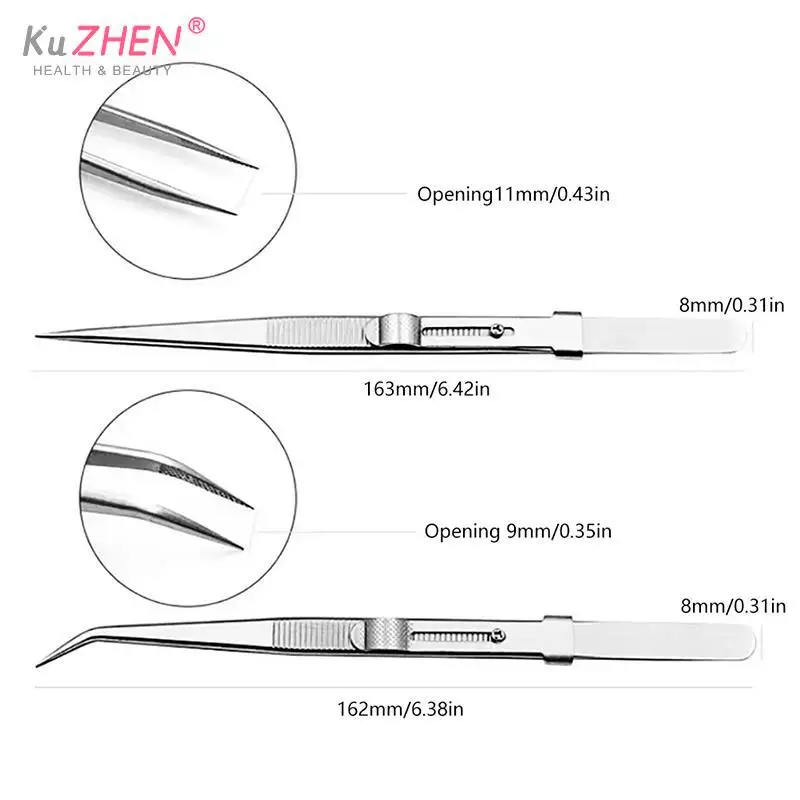 Repairing Professional Stainless Steel Tweezers Jewelry Fixed lock for DIY Diamond Gem Jewelry Making Tools Multipurpose Clip