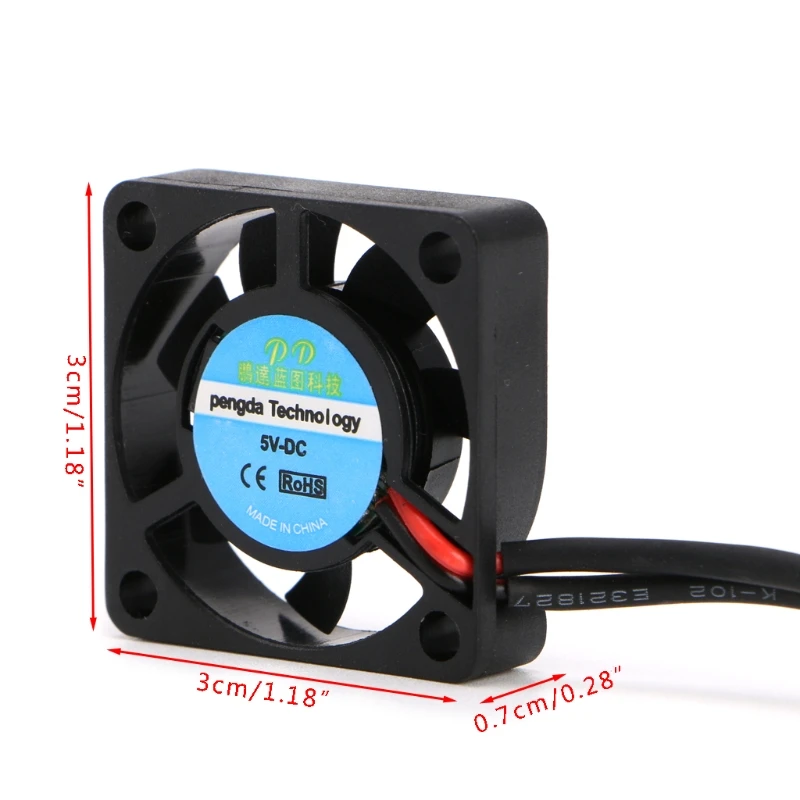 30x30x7mm Axial CPU Cooling Fan 5V 2pin Silent Cooling Fan CPU Cooler Chassis Radiator for Desktop Computer Fan