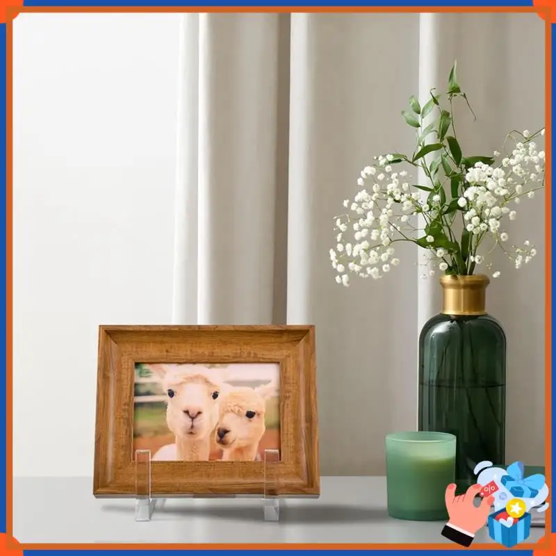 

Компактная подставка для тарелок для дисплея, прозрачная акриловая квадратная подставка-держатель, настольная подставка для фоторамки, мольберт для книги,