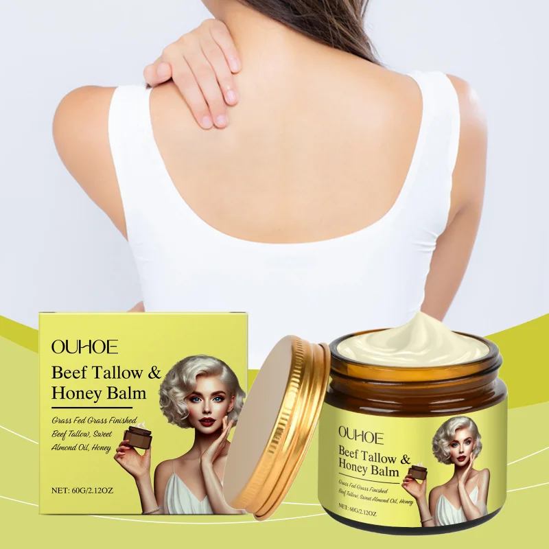 

Beef Tallow Skin Balm - Deep Moisturizer For Dry Sensitive Skin, Hydrating & Soothing Formula, Long-Lasting Nourishment