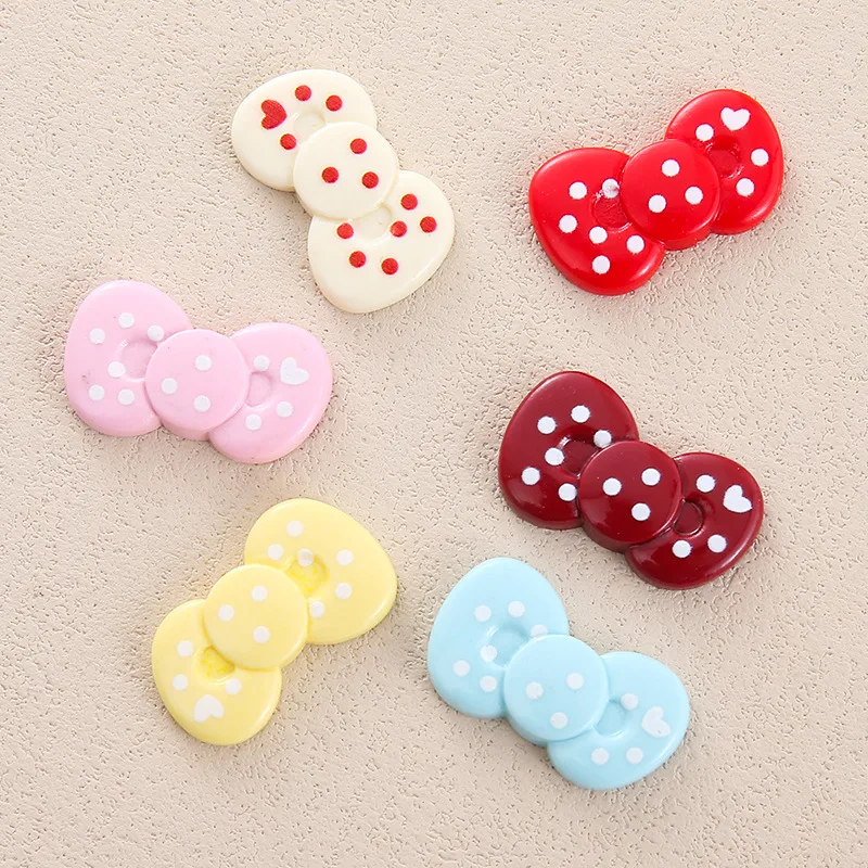 

5pcs Spot Colorful Bow Resin Flatback Cabochons DIY Jewelry Accessories Handmade Mobile Phone Case Charms Hairpin Material