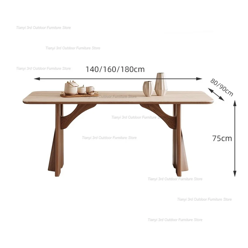 P1 French Retro Stone Dining Table Italian Minimalist Kitchen Rectangular Solid Wood Dining Table High End Restaurant Furniture