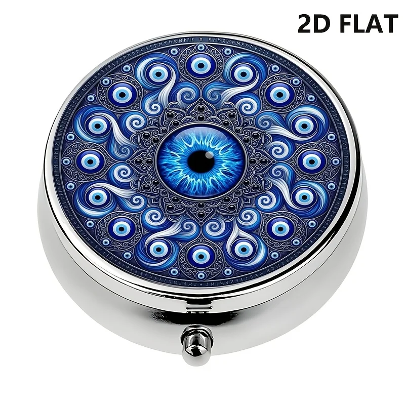 Single pack, flat, round box, mandala box, portable travel box, everyday box, very suitable for travel and daily use. Suitable for outdoor travel and office medication reminders, ideal for carrying in a handbag