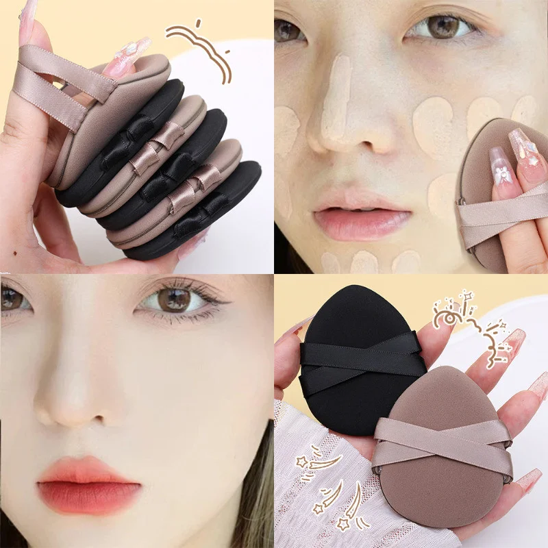 4PC maquillage éponge poudre bouffée fond de teint correcteur et poudre larme réglage bouffée tampons de maquillage poudre bouffée fond de teint éponge Bl