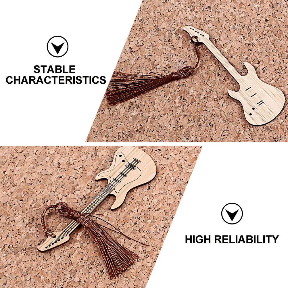 Guitar Shape Bookmark Book Mark Page Marker for Readers Students Gift Decoration Bamboo Bookmark