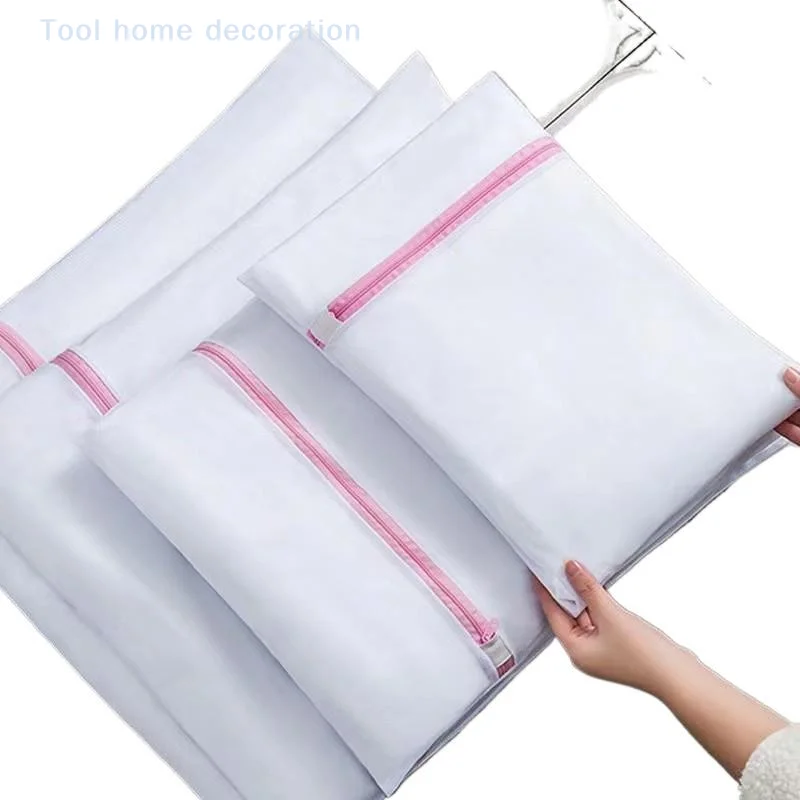 3 pz/set Maglia Borsa per Lavanderia Rete Grossa Con Cerniera Sacchetti per Lavanderia Vestiti Sporchi Lingerie Pulizia Organizzatore Pouch Lavatrice