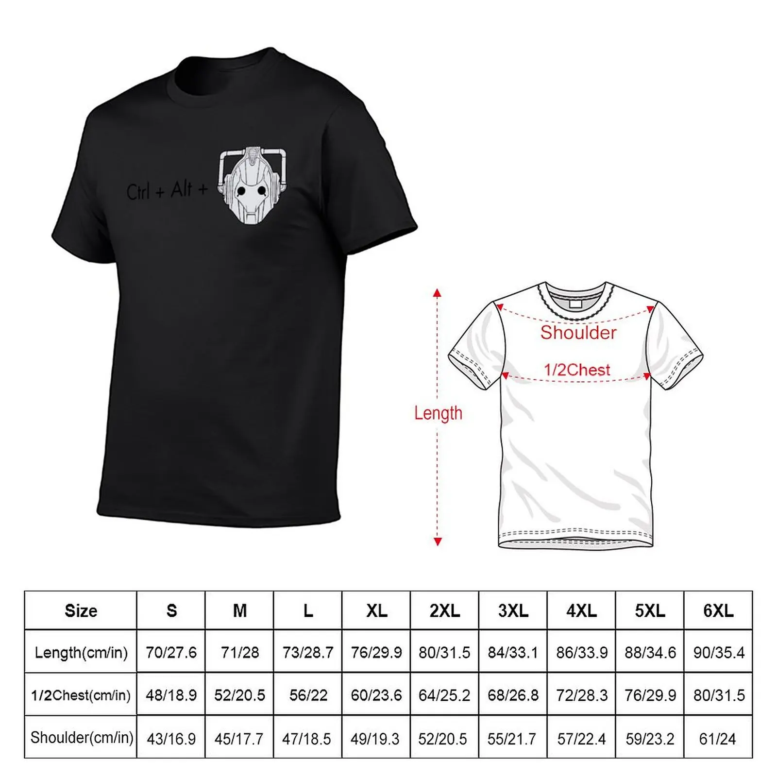 Ctrl + Alt + DELETE T-Shirt summer clothes customs sweat black t-shirts for men image 5