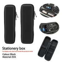 Black EVA Hard Shell Stylus Pen Pencil Case Holder Earphone Mesh Storage Organizer Pencil Zipper Case School Supplies 2