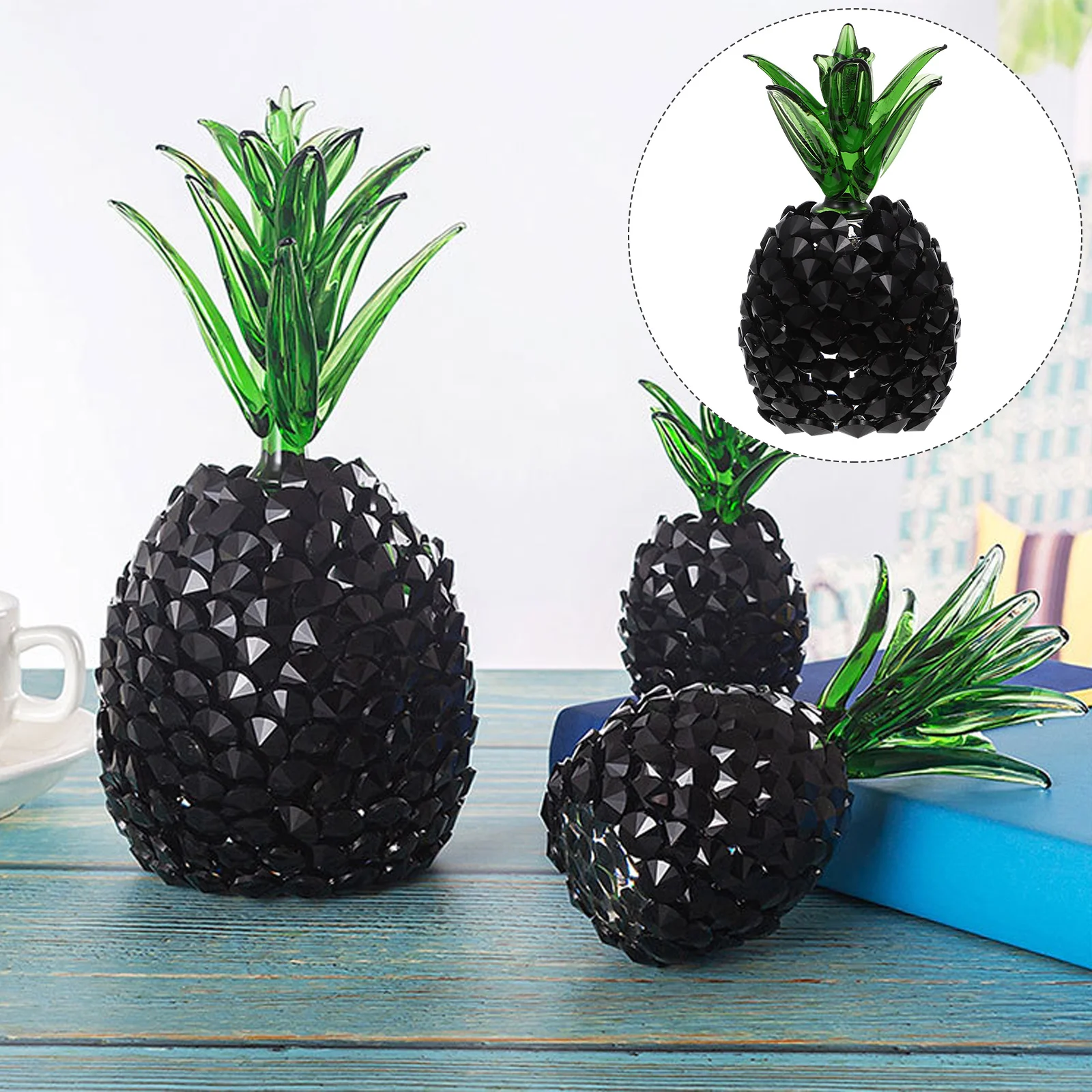 

Pineapple Home Decor Glass Desktop Decoration Living Room Tabletop Centerpiece Office Desk Ornament Birthday Gift Idea