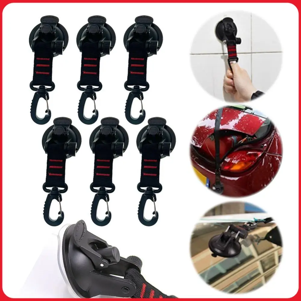 

4/6Pcs Suction Cup Hooks with 360° Rotating Buckle Awning Suction Cups Versatile Suction Cup Hooks for Camping Tarp Accessory