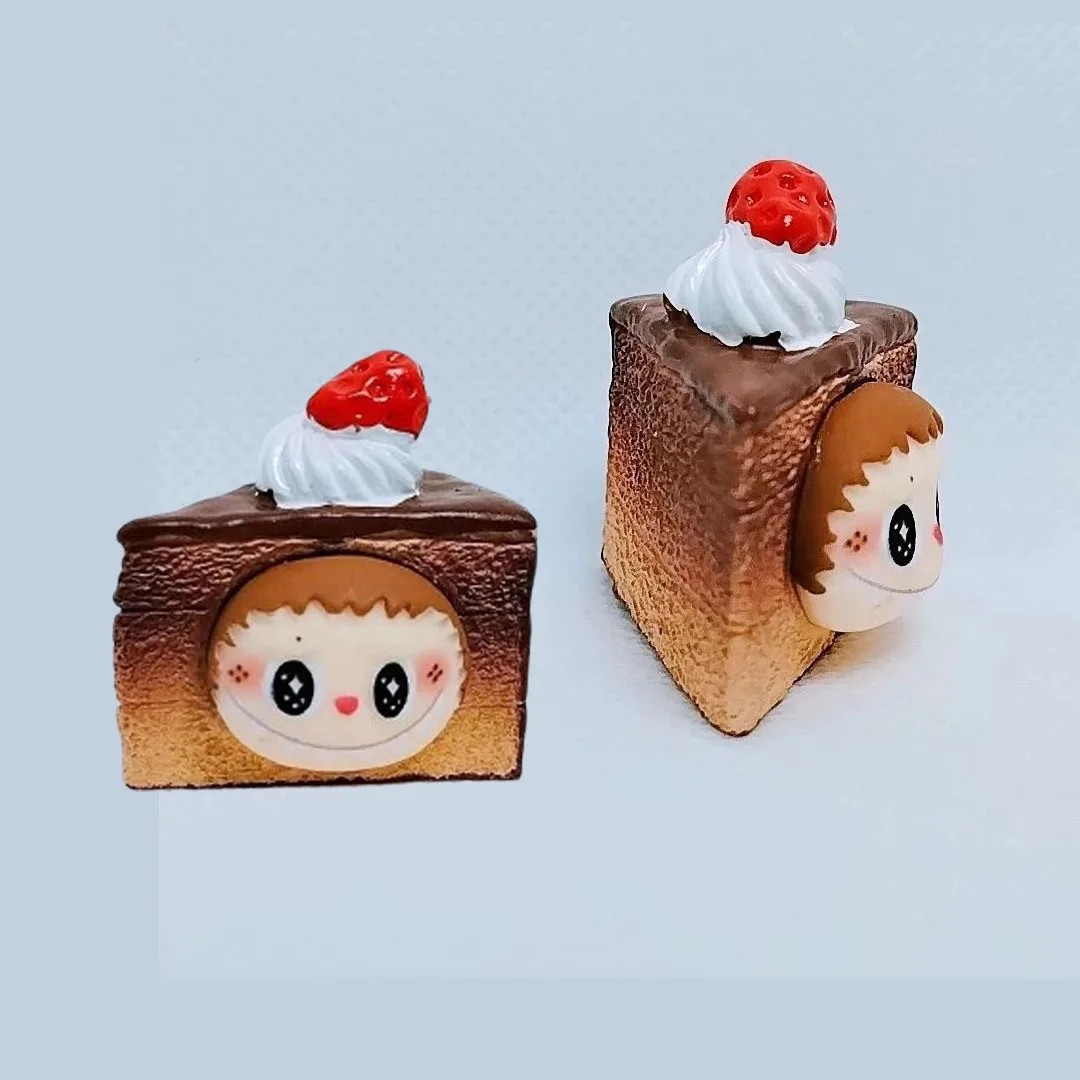 Kawaii Labubu Cake Models Diy Q-Version Accessories Models Labubu Ornament Toys Anime Figure Children Girls Zimomo Model Gifts