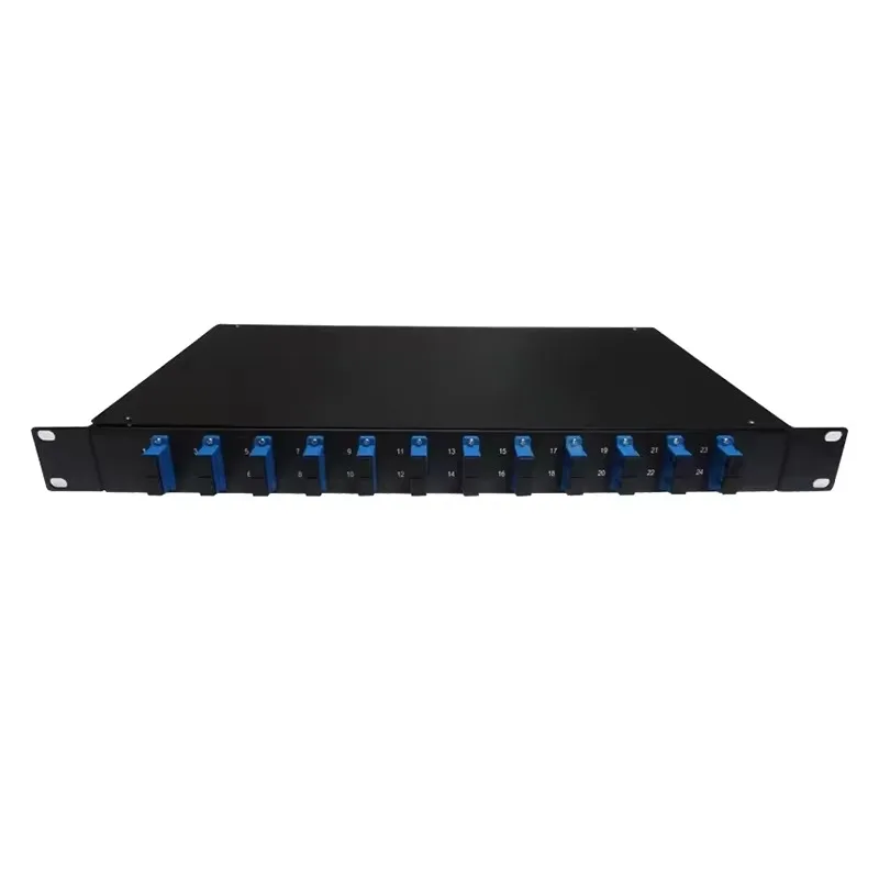 1U 19 Inch ODF Fiber Optic Patch Panel 12 Core Duplex Port Fixed Patch Panel with Adapter
