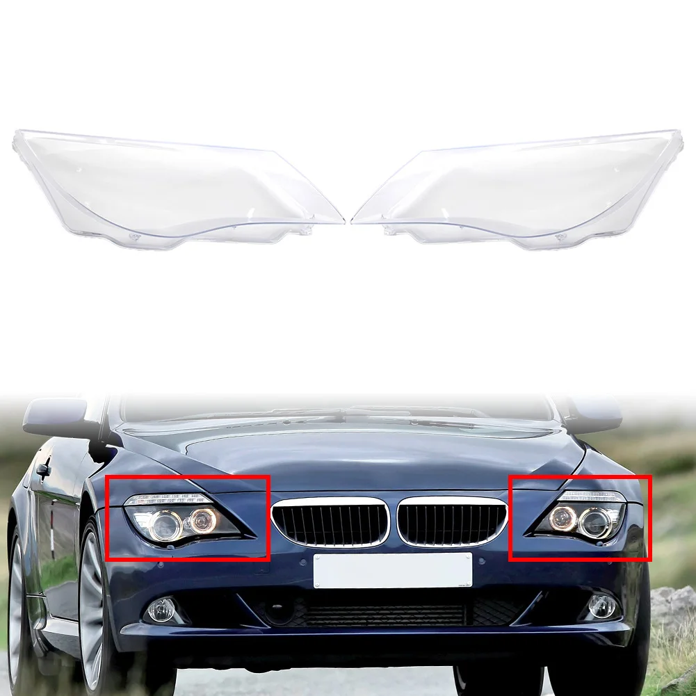 

1 Pair Transparent Car Headlight Headlamp Lens Cover For BMW 6 Series E63 E64 M6 2008-2010