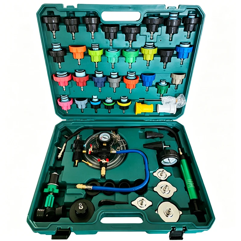 54-Piece Car Radiator Pressure Testing and Leak Detection Kit: Antifreeze Changer, Pressure Gauge, and Pressure Testing and Leak view 2