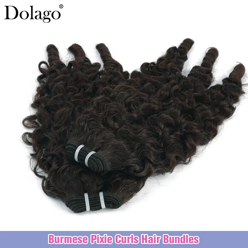 Burmese Pixie Curls Human Hair Bundles Deals Curly Virgin Human Hair Weft Spiral Vietnamese Raw Human Hair Extensions Weave