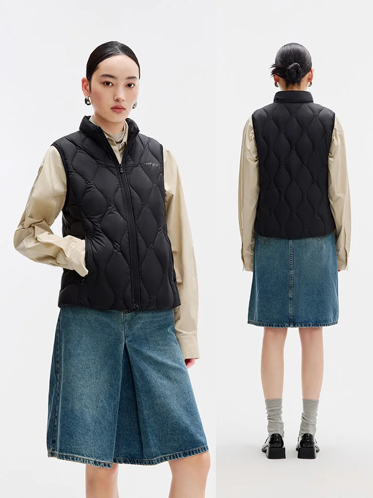 

Chericom Women's Short Lightweight Down Jacket for Winter 2025 Down Vest Stand Collar Fashion Elegant Female Down Coats Y309903N