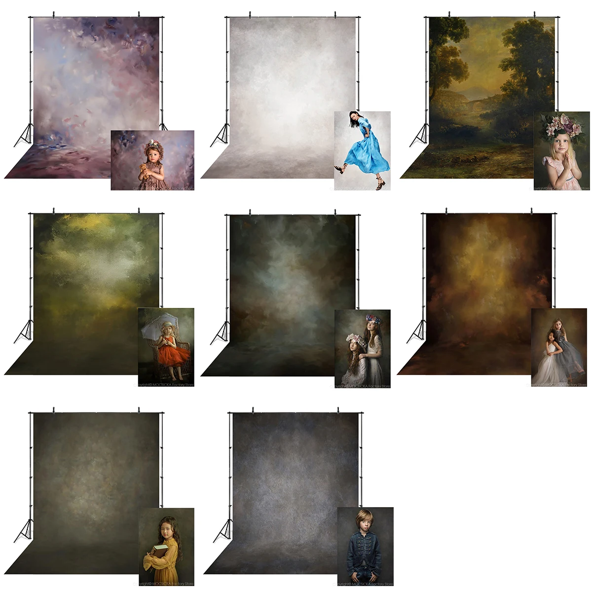 Gradient Abstract Backdrops Solid Color Self Portrait Pet Baby Newborn Birthday Photography Backgrounds For Photo Studio Props