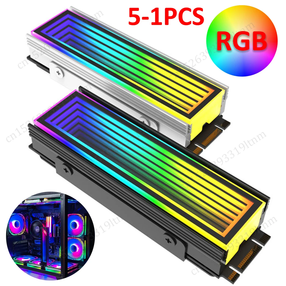 5-1 szt. Radiator RGB M.2 2280 SSD M2 5V 3PIN ARGB AURA Sync aluminium M.2 2280 Nvme półprzewodnikowy Radiator chłodzący