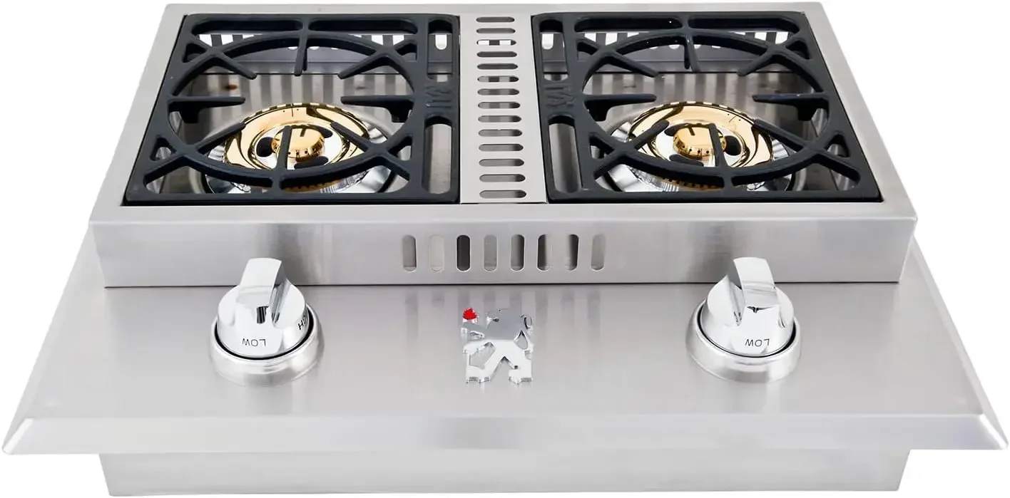 

%a Natural Gas Double Side Burner 26-3/4 by 20-1/2-Inch Outdoor family dinner quality material durable rain protection