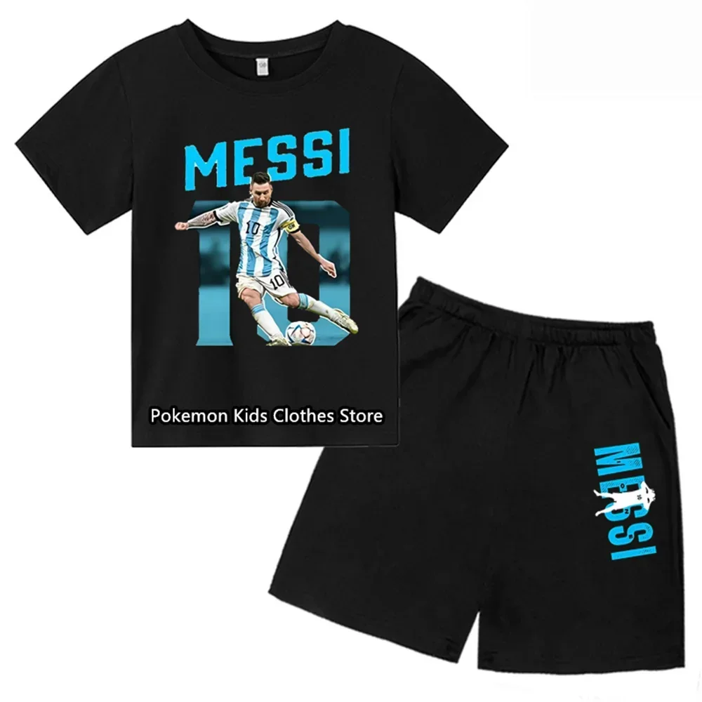 Messi T Shirt Boy Clothes Child Tee Boys T-shirts Summer Children's Clothing Girl T-shirt Set Shirt Baby Short Sleeve Kids Tops