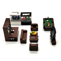 City MOC Building Blocks KTV Luxury Box Kit Bar Decoration Furniture Bricks Toys Leisure Place Billiards Compatible With LEGO