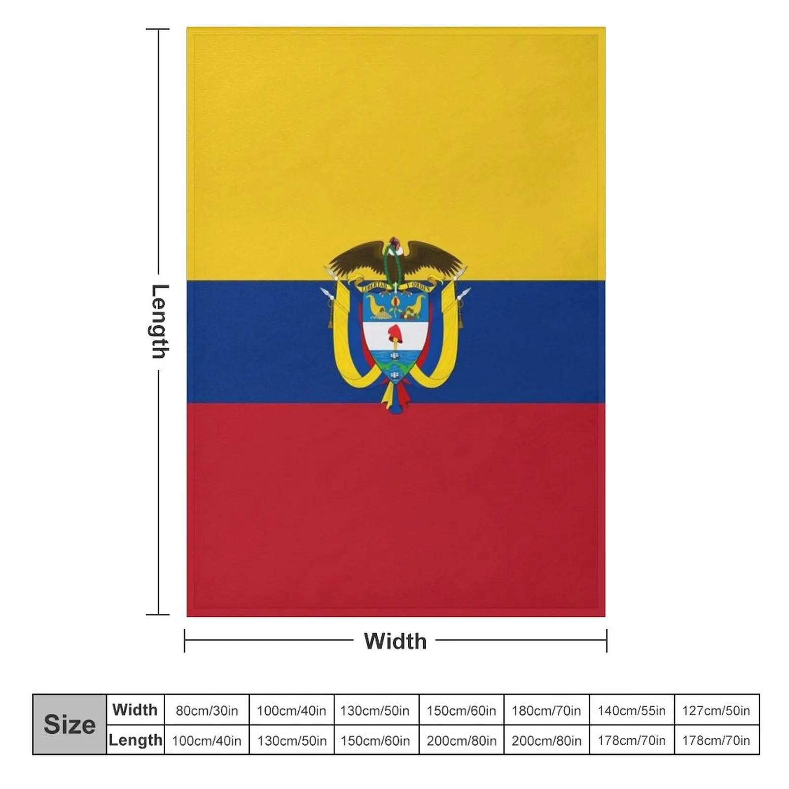 Flag of Colombia, Patriotic Gift Throw Blanket Heavy Shaggy Blankets