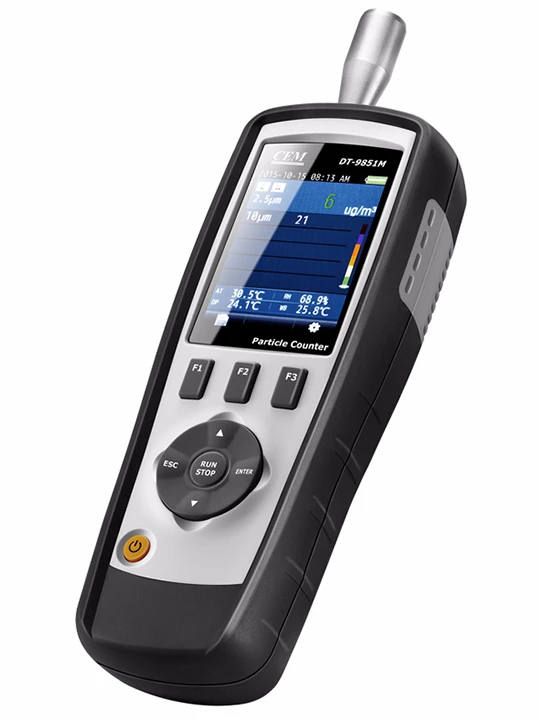 CEM DT-9851M Handheld Professional 2.83L/min flow 0.3,2.5,,10um Air Laser Particle Counter Price