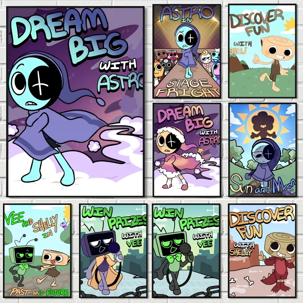 Stiker Seni Dinding Tahan Air Estetika Premium Poster Game D-Dandys World untuk Ruang Tamu atau Dekorasi Rumah Hadiah Cetakan HD