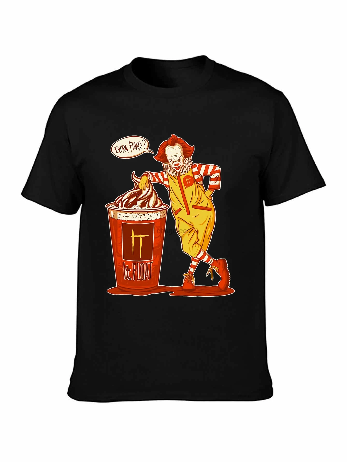 تي شيرت IT Clown Pennywise Mcdonalds Extra Floats Mashup Horror مخيف للبالغين