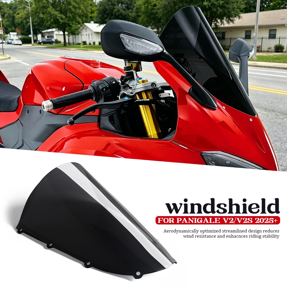 

Windscreen For Ducati Panigale V2 V2S 2025 2026 Racing Motorcycle Accessories Windshield WindScreen Wind Deflector Double Bubble