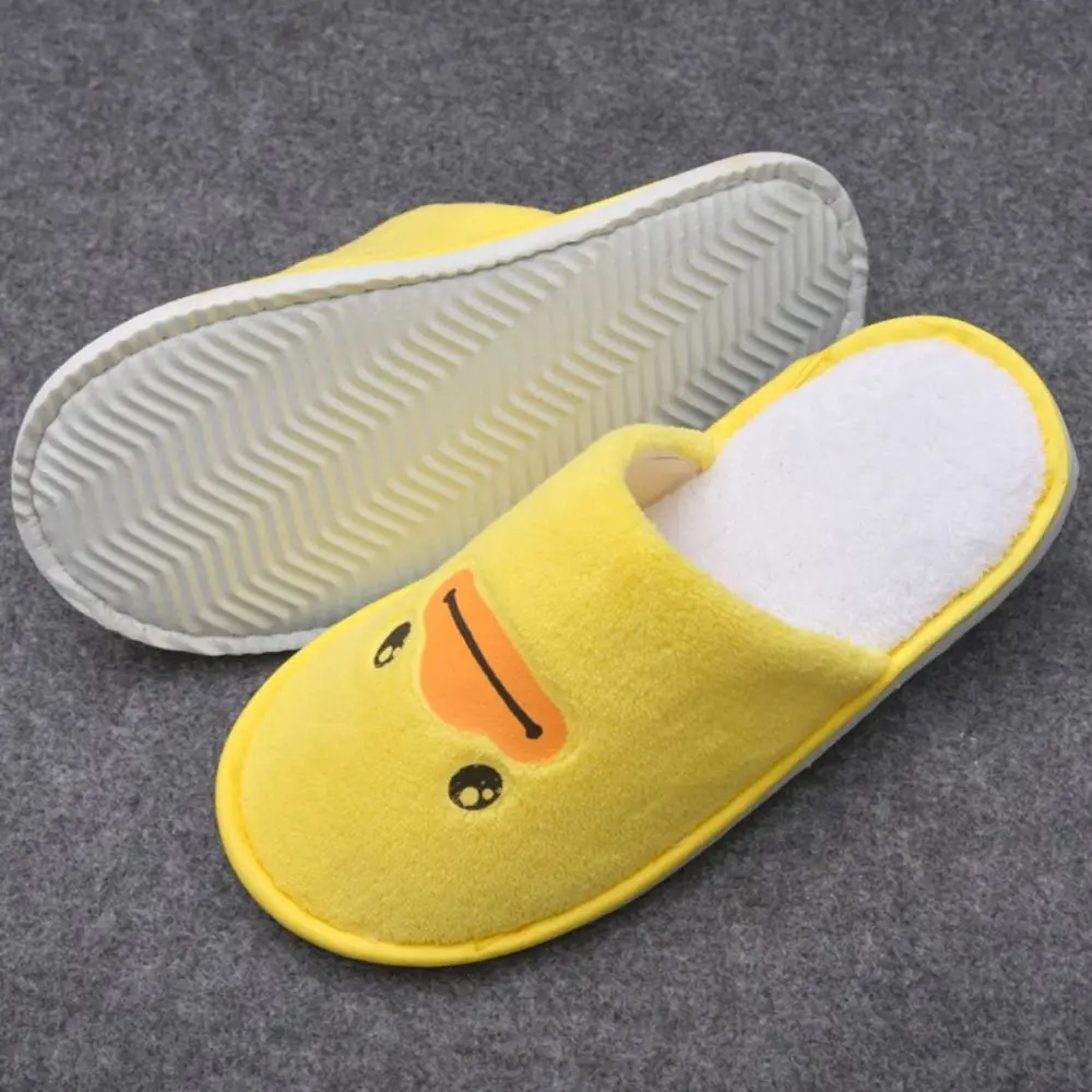 Leuke Kleine Gele Eend Wegwerp Slippers Cartoon Casual Hotel Slippers One Size Verdikking Kinderen Slippers Gast