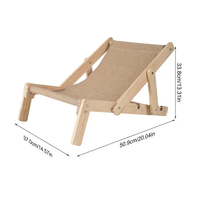 Cat Rocking Chair Cat Elevated Bed Adjustable Pet Lounger Hammock Chair Pet Sisal Bed Puppy Sleeping Nest House For All Seasons