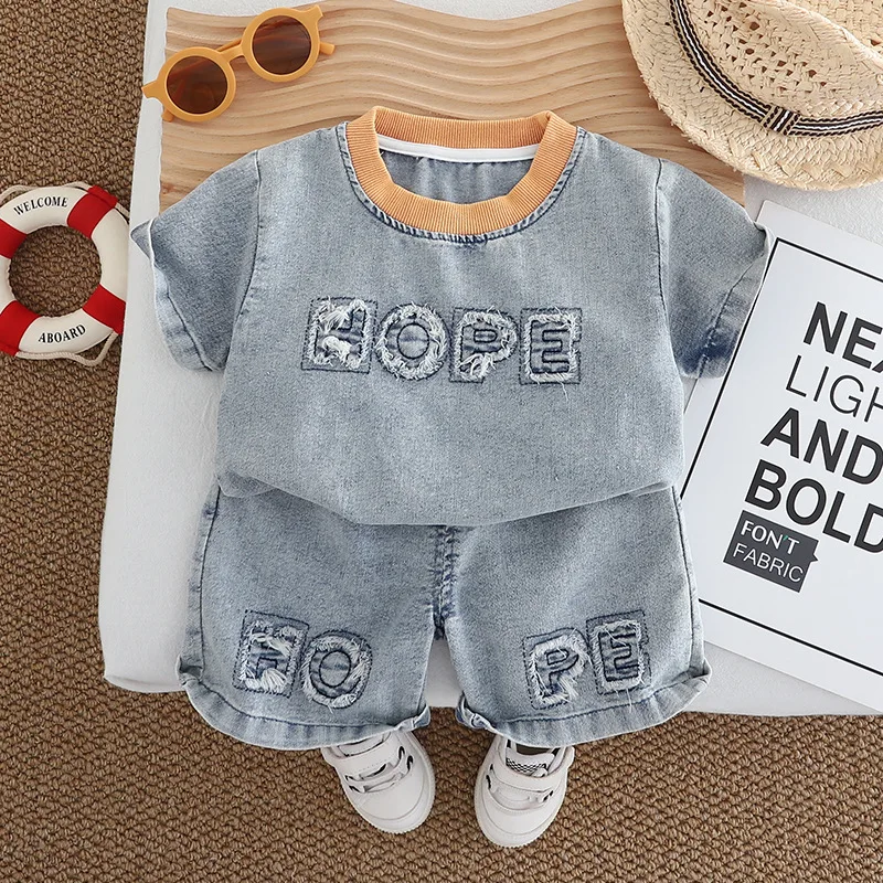 

Childnren Boys Clothes Sets Summer 2026 Children Casual T-shirts Short Pants 2pcs Sports Tracksuits Kids Outfits 4 5Y