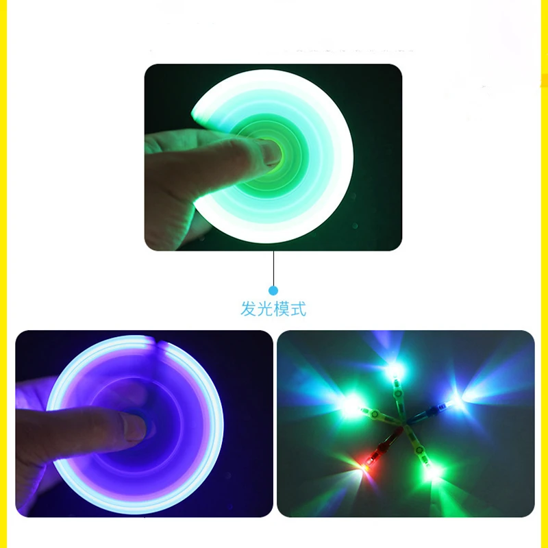 5 قطعة/الحقيبة الأطفال مصباح ليد الغزل القلم جديد ملون الإصبع الدوران القلم مضيئة الدوران الدورية الضغط القلم هدايا الحفلات