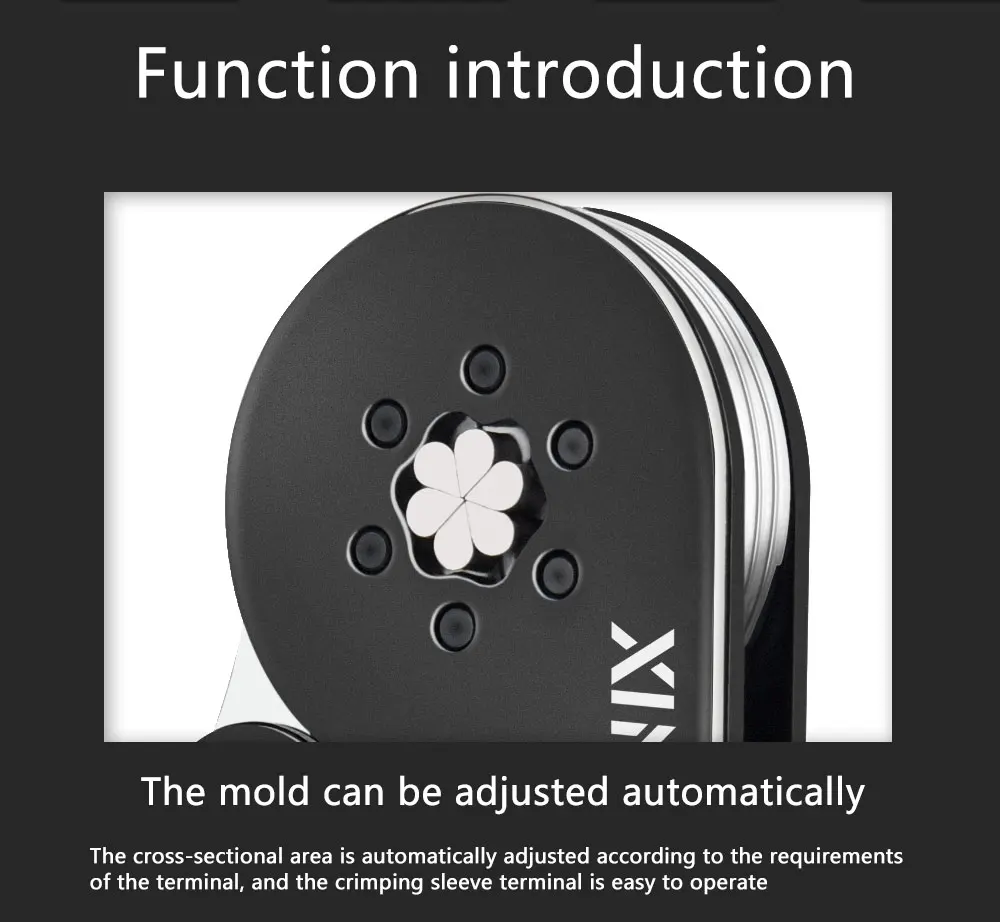 0.25-10mm² 육각 와이어 터미널 페룰 압착 도구, HSC8 10-6A 자체 조정 래칫 압착 펜치, 전기 기술자의 도구