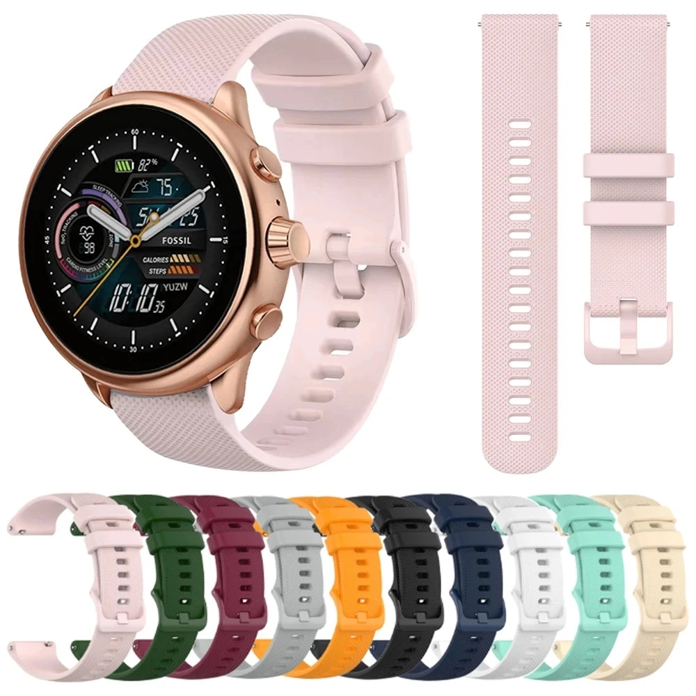 

22mm 20mm Smartwatch Wristband Replacement Bracelet For Fossil gen 6 44mm Gen6 gen 5 5e/Gen5 LTE 45mm Band Silicone Watch Strap