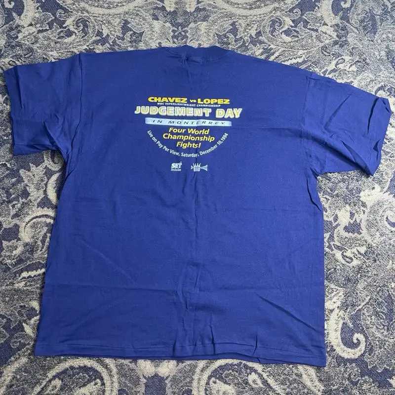 Vtg الملاكمة WBC خوليو سيزار تشافيز مقابل لوبيز يوم الحكم تي شيرت رجالي حجم XL 1994