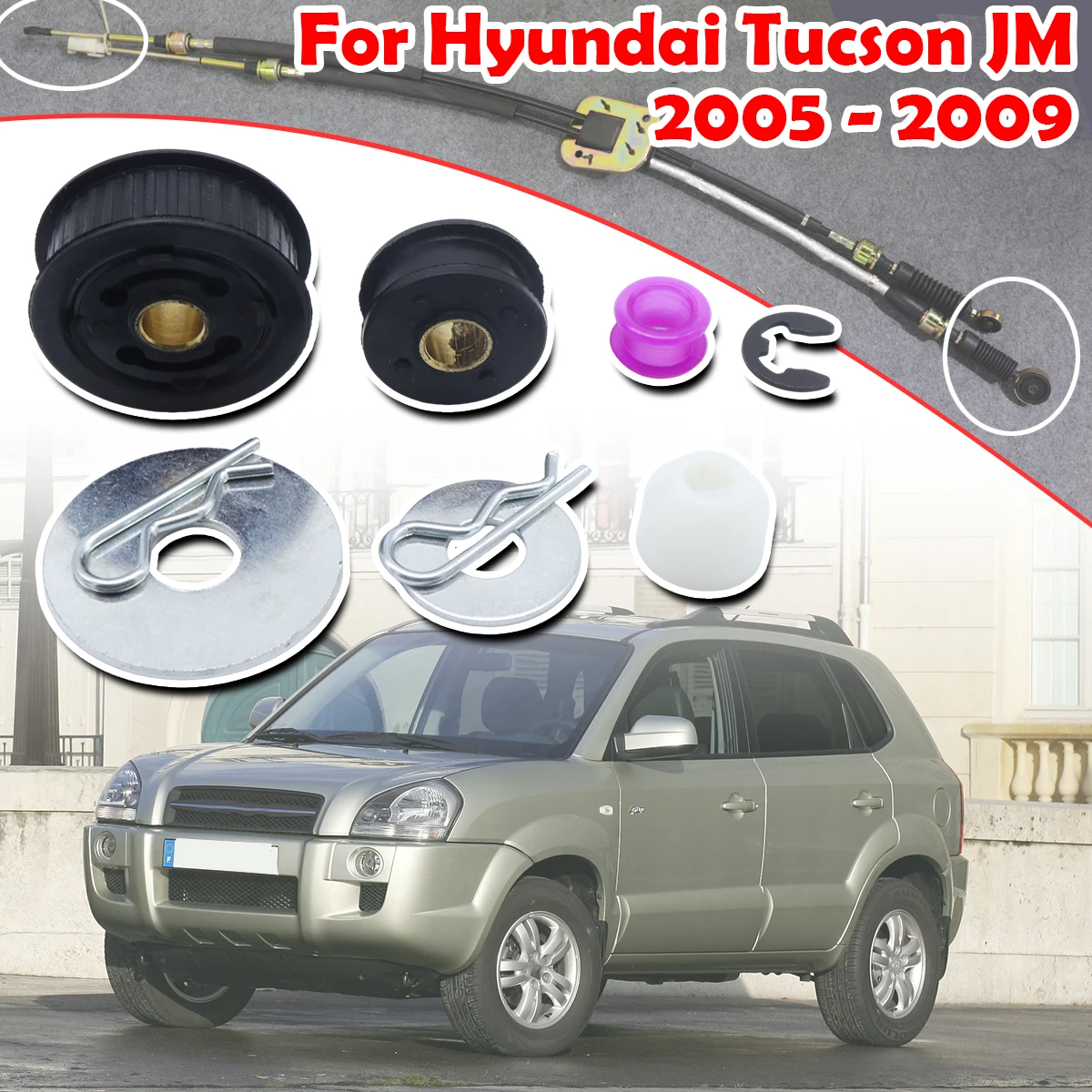 

For Hyundai Tucson JM 2005 2006 - 2009 Manual Gearbox Shift Cable Linkage Bushing Shifter Lever Selector Rod Connect Bushing Kit