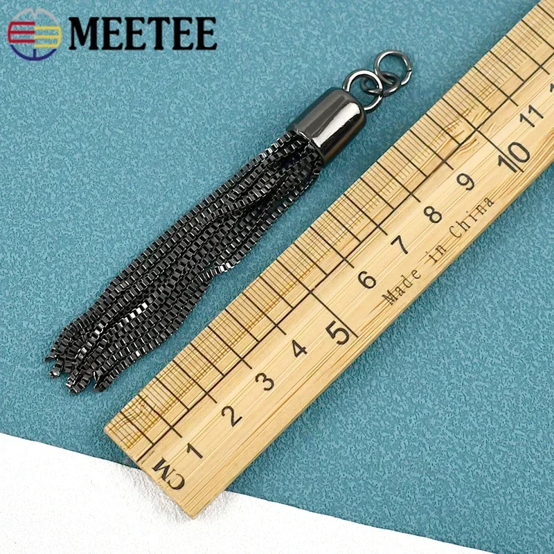 Meetee-Metal Tassel Pendurar Fivela Keychain, Rolha de Corrente, Gancho Pingente, Saco DIY, Acessórios de Hardware, TF004, 95mm, 2 Pcs, 4 Pcs, 10Pcs