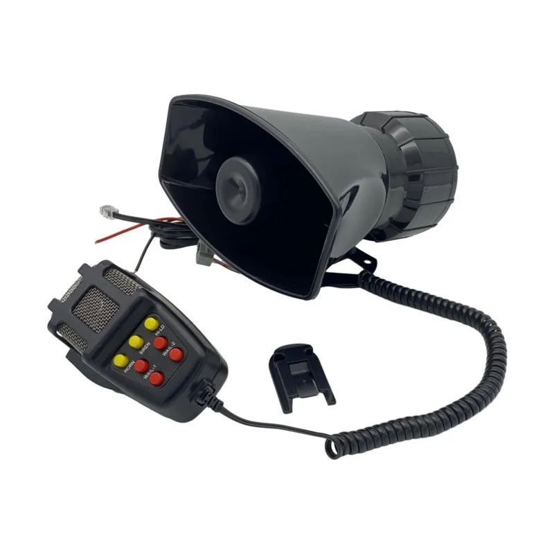 

12V 100W Loadspeaker Set Car Warning Alarm Megaphone Police Siren Air Horn Speaker Car Horn Multi-tone & Claxon Horn 120DB Loud
