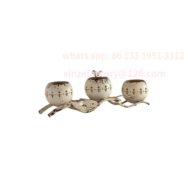 

Creative branch candlestick wedding decoration desktop props antique old white metal candlestick base