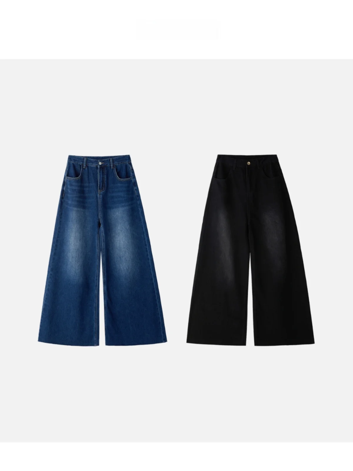 

JINGJING2024 High Waist Bell Bot Denim Jeans American Sle Frayed Design Source of Inspiration New Arrival