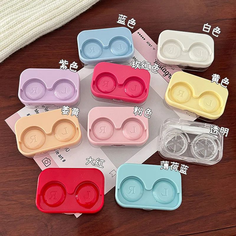 Portable Mini Contact Lens Case Multi-Color Transparent Candy Color Travel Eye Care Kit Container Soaking Storage Box Holder