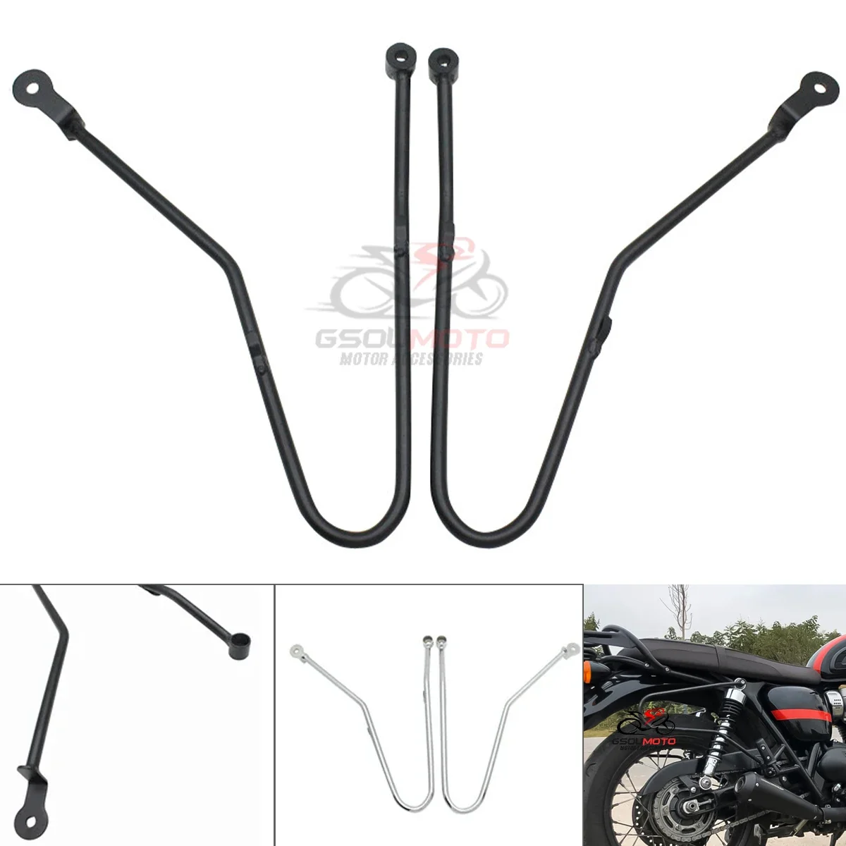 Motorcycle Saddlebag Support Bracket Side Mount Trunk Bag Guard Bars Holder For Triumph Bonneville SE T100 2001-2015 2014 2013