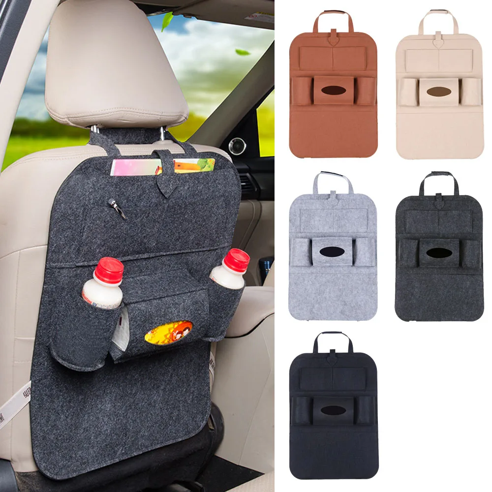 

For Mercedes Benz SLK SLC A AMG A45 AMG C AMG C63 AMG E AMG E55 AMG GT AMG Car Rear Seat Felt Storage Bag Car Interior Organizer